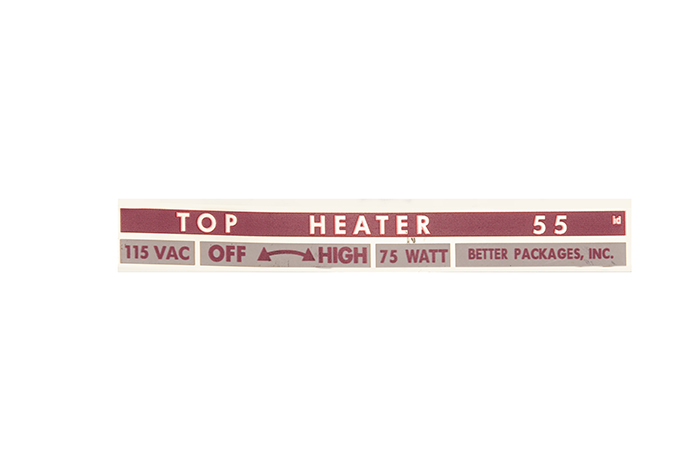 TOP HEATER LABEL